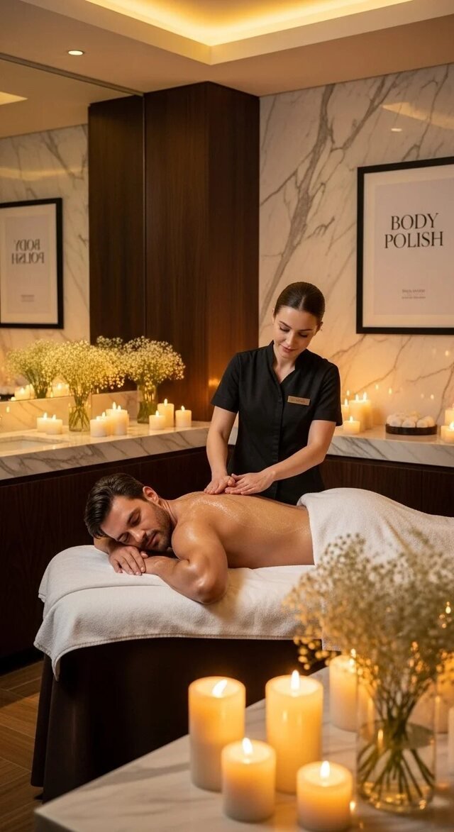 Warm candlelit massage treatment