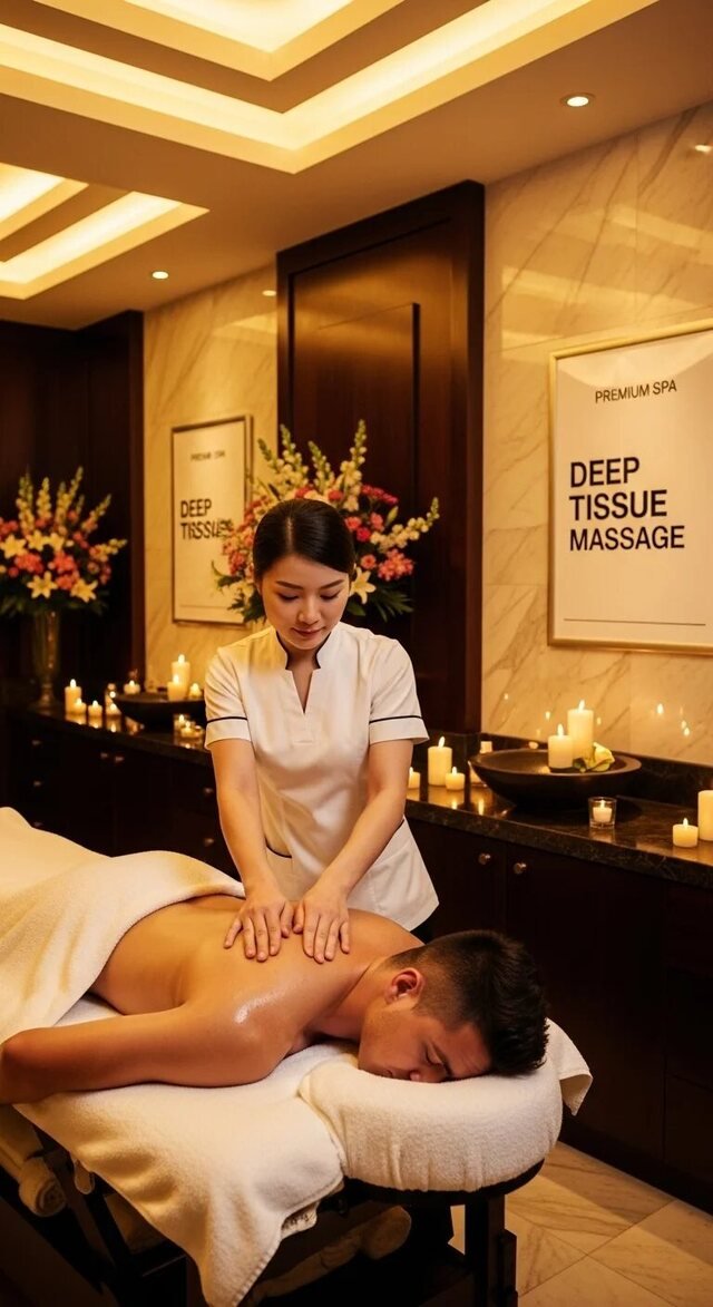 Deep tissue massage with focused pressure